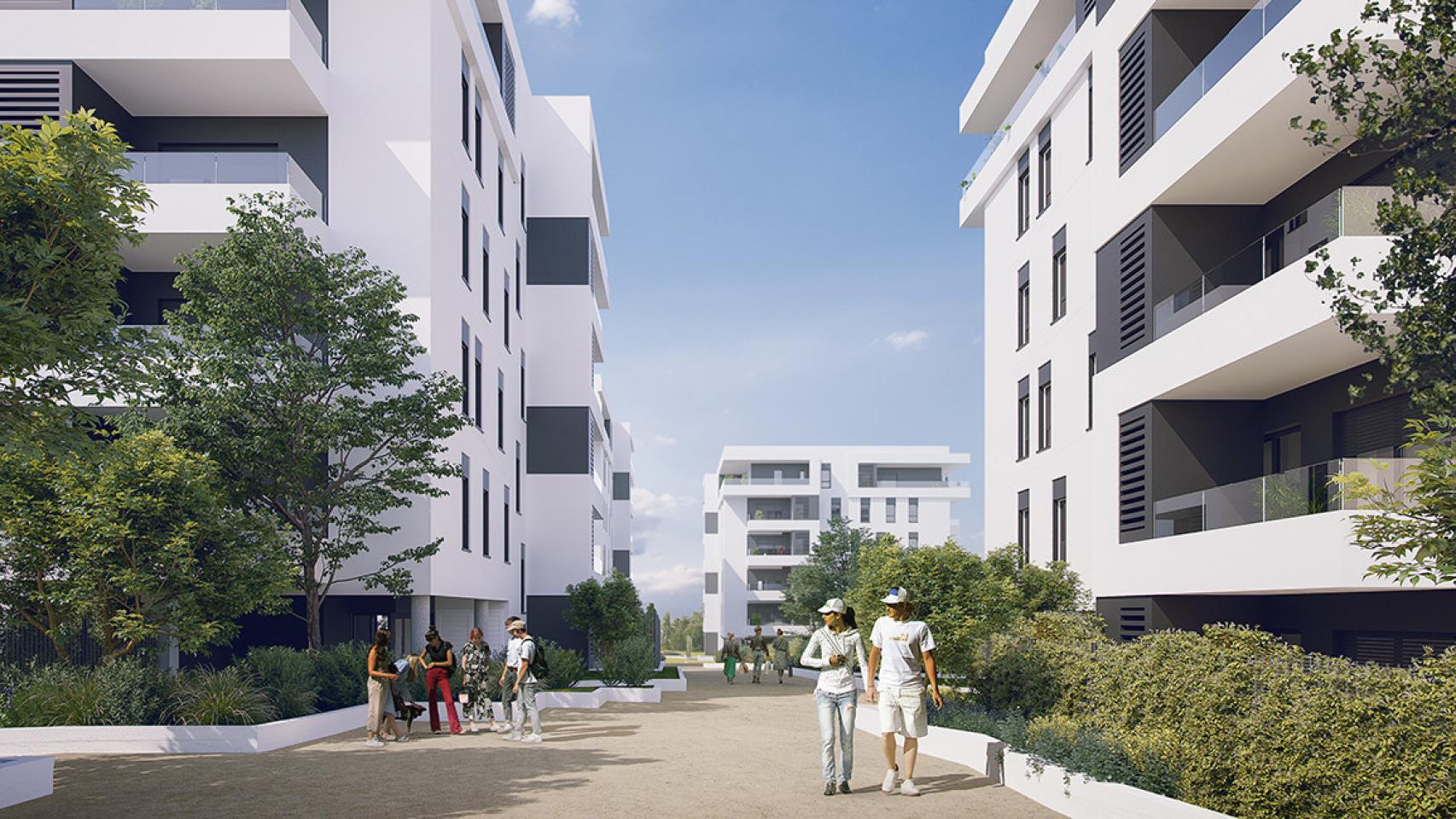 Proyección de Portia, uno de los desarrollos de Aedas Homes en Entrenúcleos.