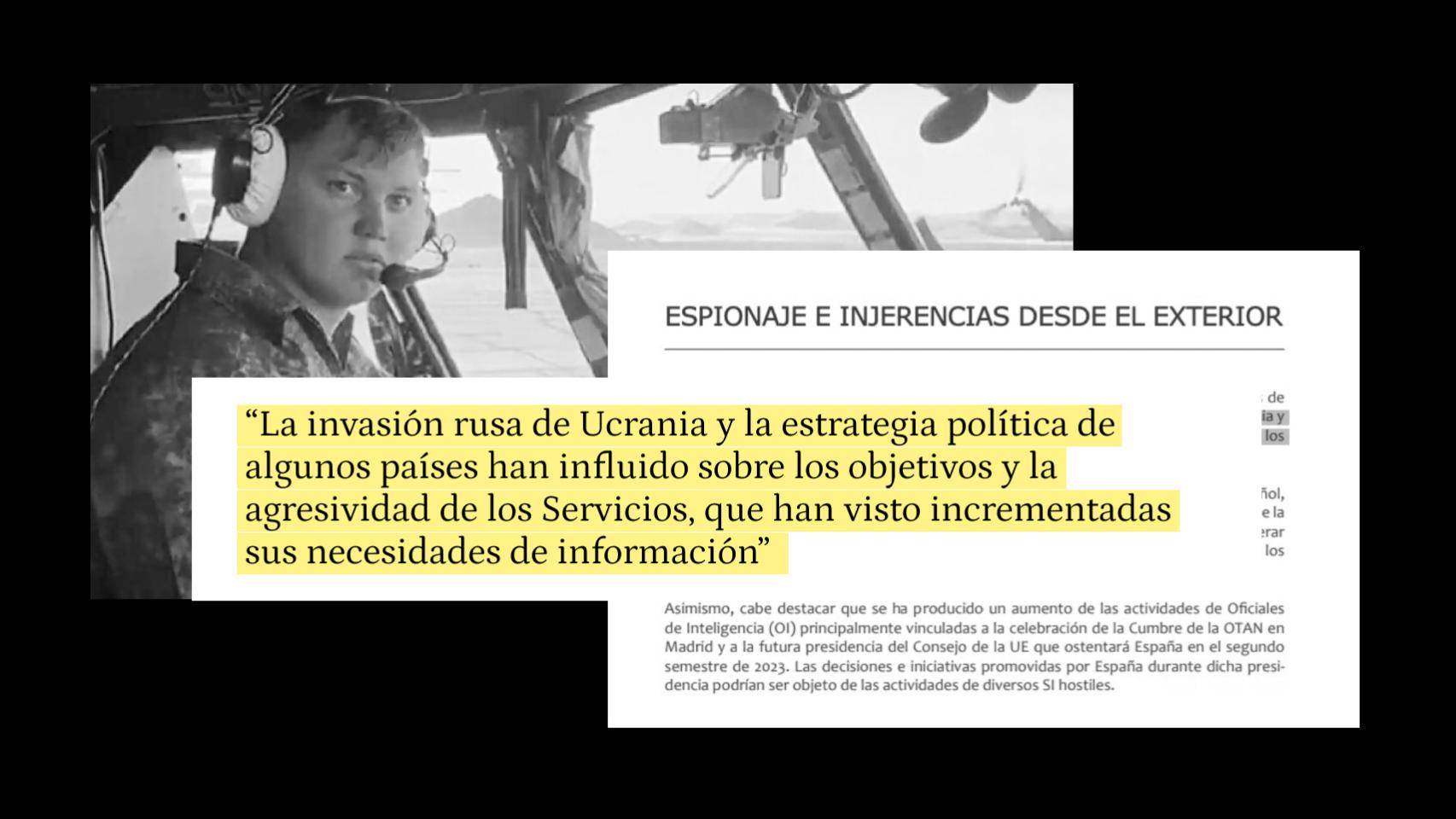 Fragmento del informe del Centro Nacional de Inteligencia en el que se hace referencia al incremento del espionaje ruso.