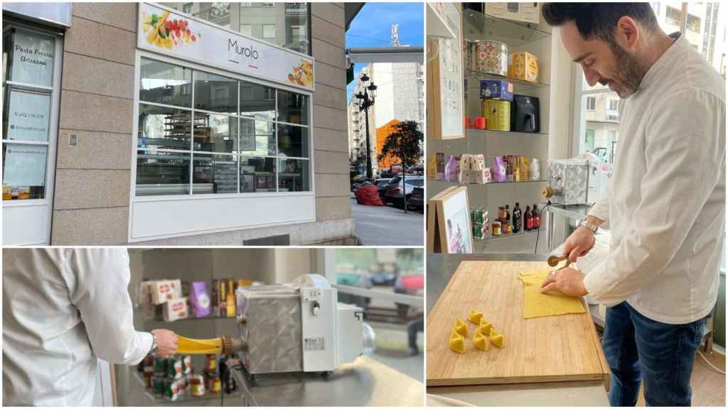 El nuevo local de Murolo Foods, con Giancarlo preparando la pasta.