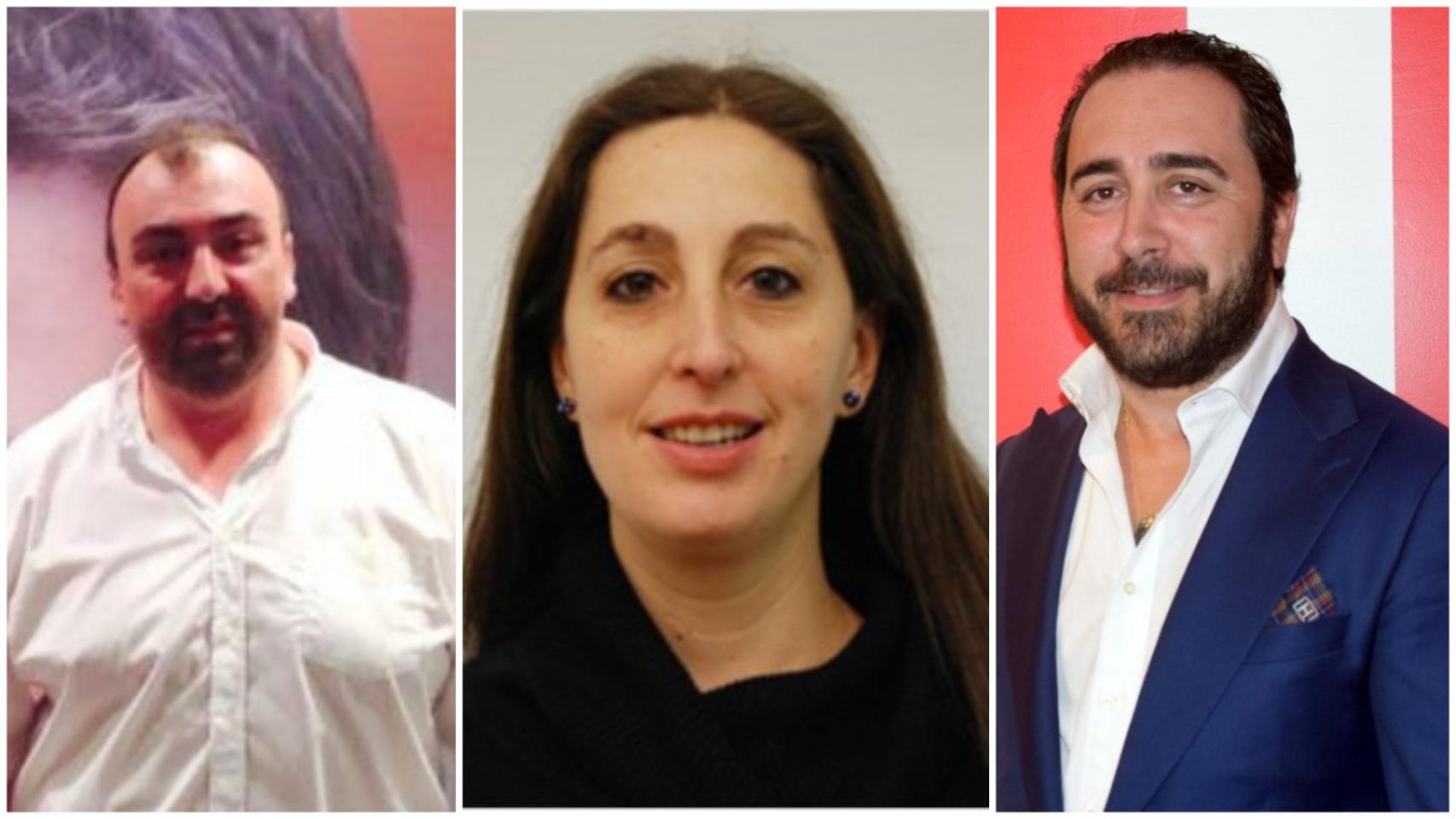 (De izq. a der.) Koldo García, su esposa Patricia Úriz y el presidente del Zamora C.F., Víctor de Aldama, entre los detenidos por la 'operación Delorme'.