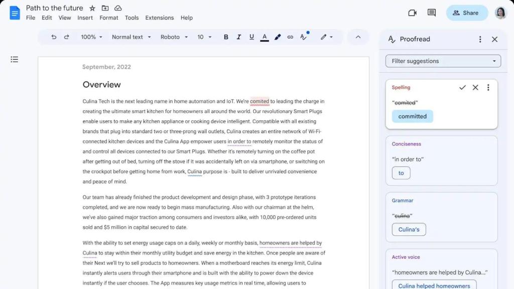 Gemini en Google Docs es capaz de crear documentos y corregir los nuestros