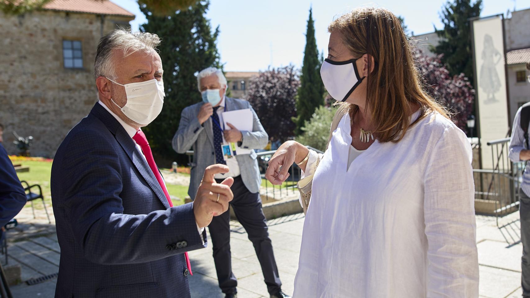 Ángel Víctor Torres y Francina Armengol en 2021, cuando eran presidentes de Canarias y Baleares.