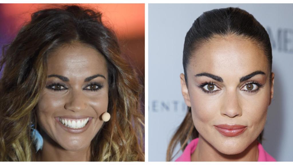 Lara Álvarez en dos imágenes, una de 2016 y otra de 2023.