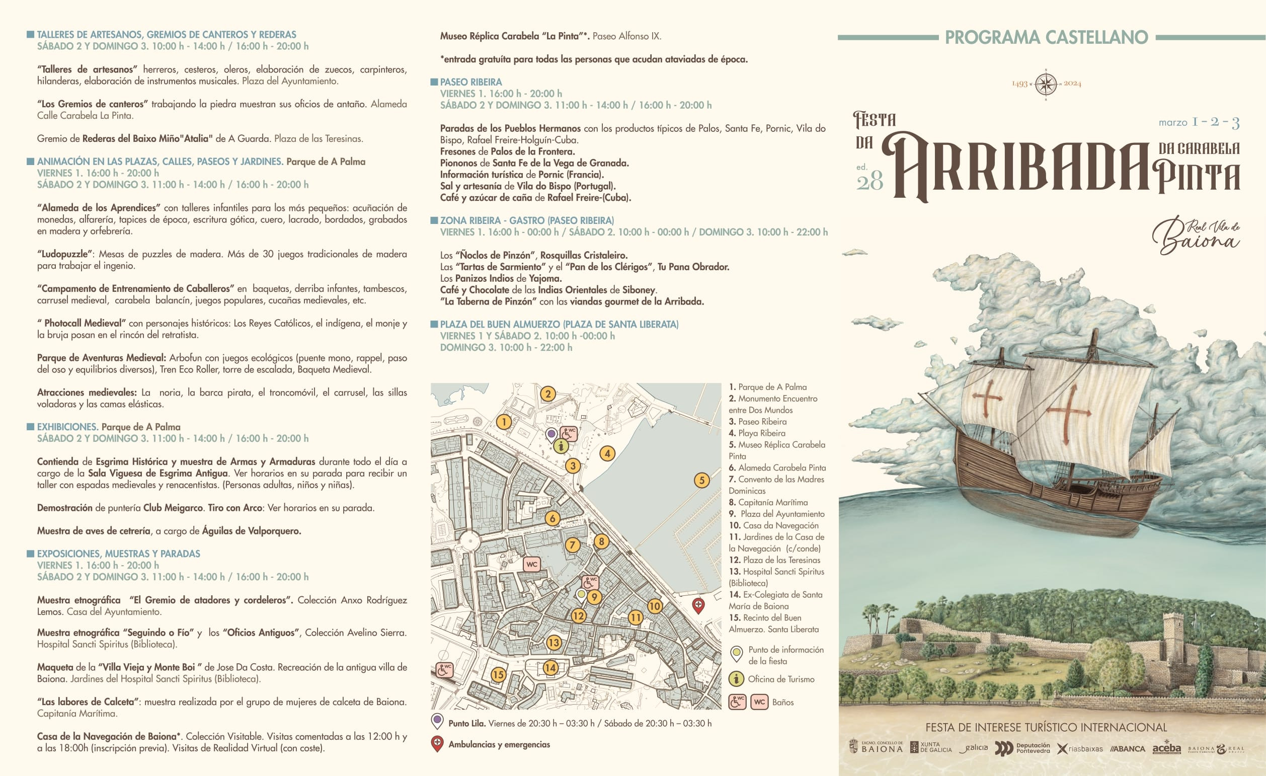Programa de la fiesta de la Arribada 2024.