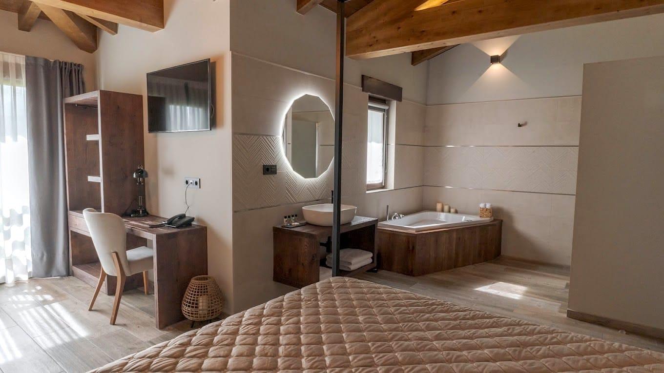 Una de las habitaciones del Hotel Rural Cantexos en Luarca. Foto: Hotel Rural Cantexos