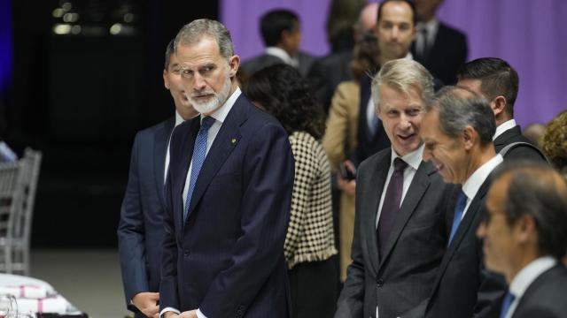 Felipe VI, este domingo en la cena inaugural del MWC de Barcelona.