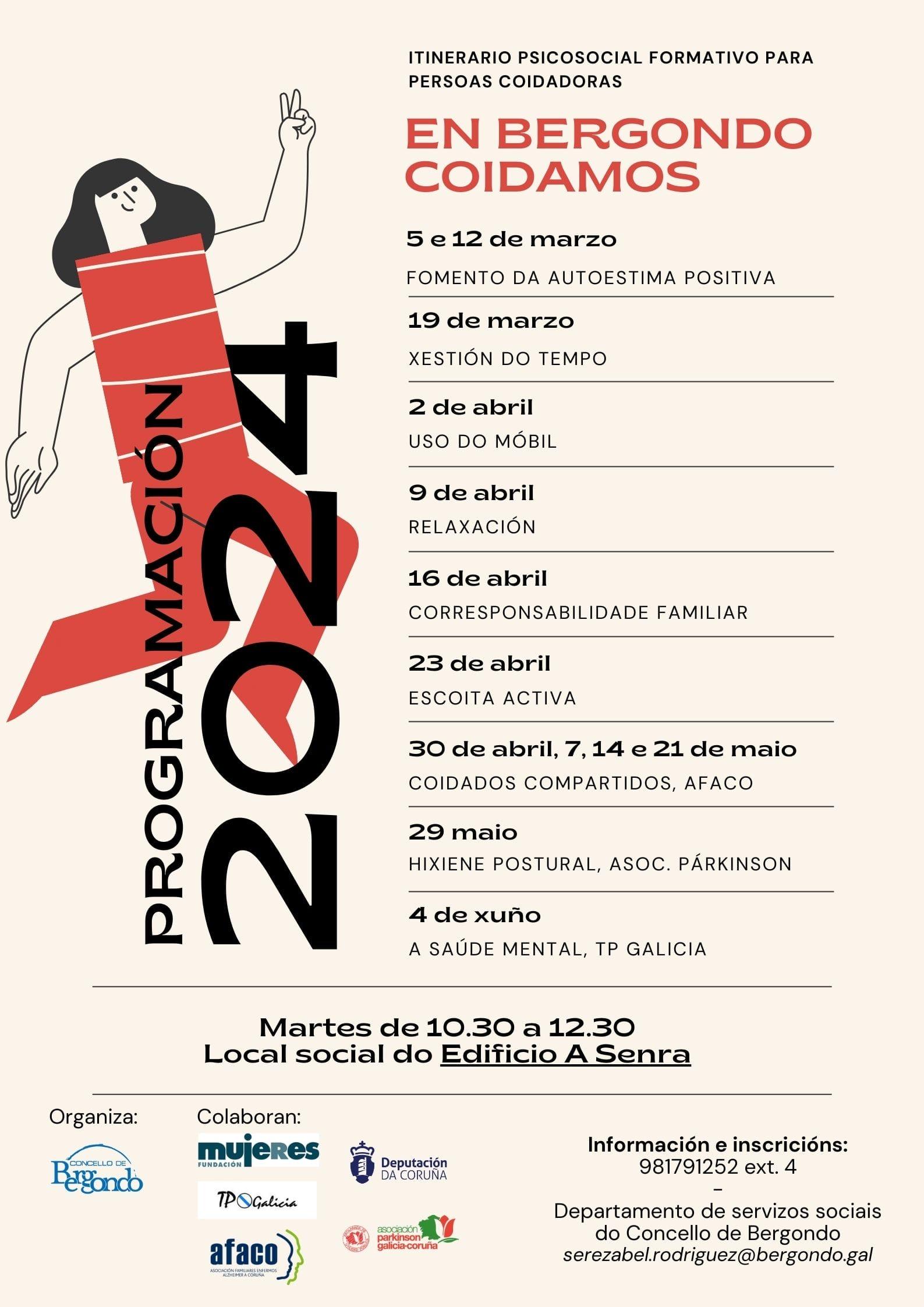 Cartel programación 2024 En Bergondo Coidamos