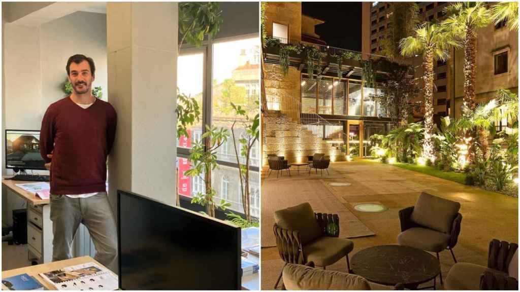 A la izquierda, Ángel Romero, a la derecha, una imagen del Palacio de la Oliva de Vigo.