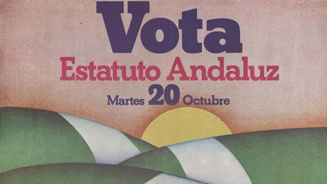 Cartel del voto del Estatuto de Andalucía.