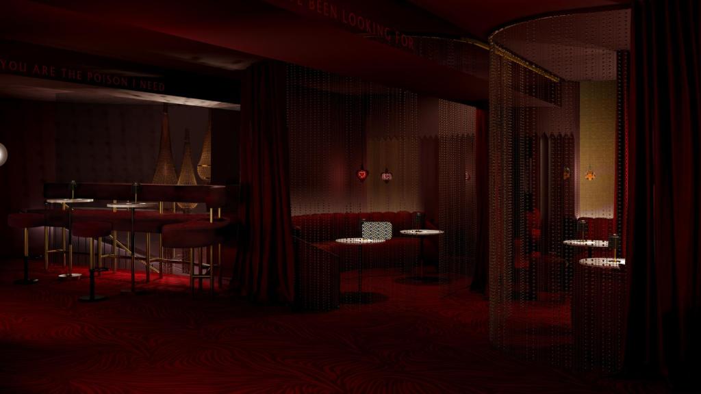 En la planta superior de Malicia se encuentran los reservados y sofás de terciopelo.