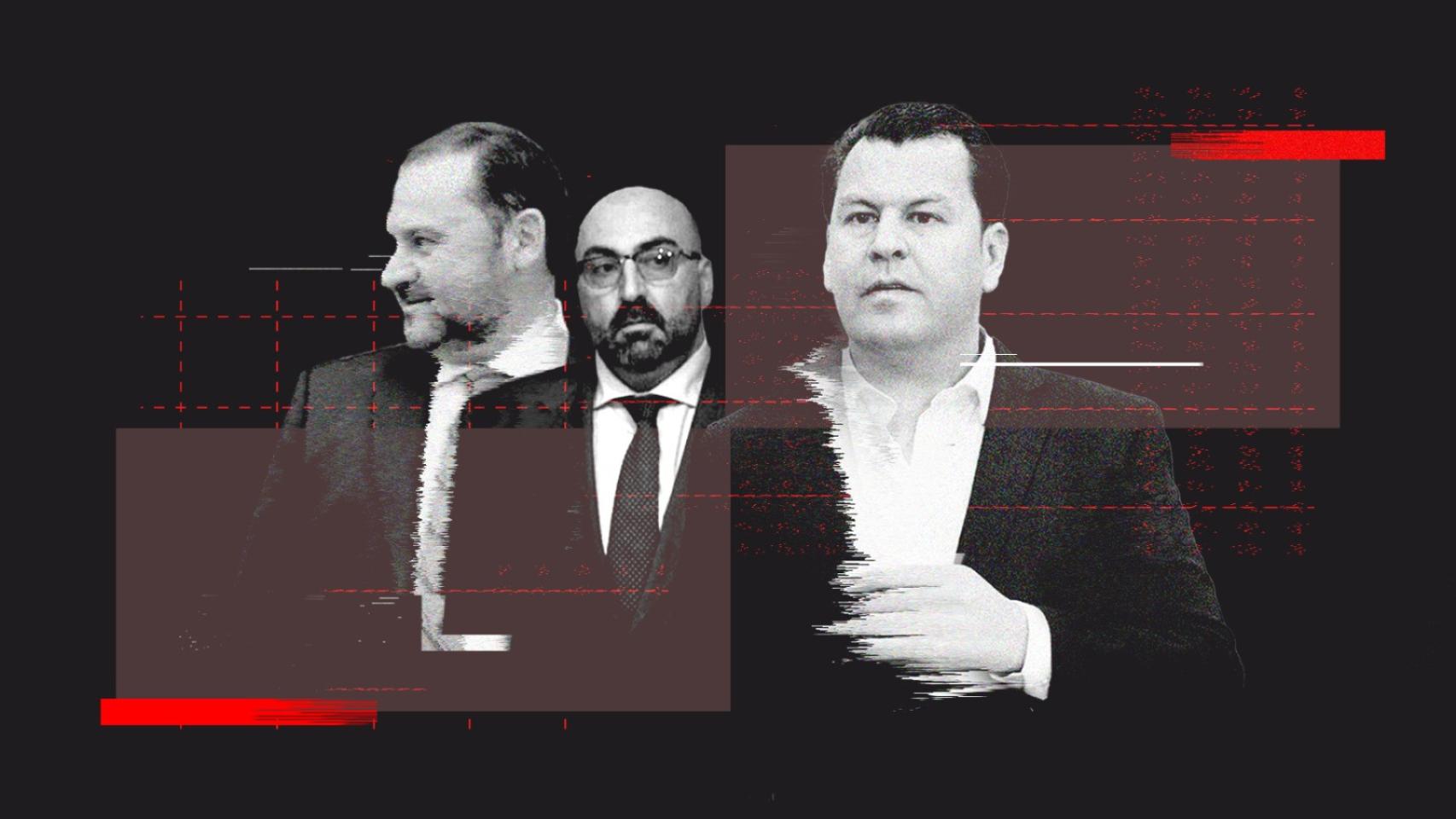 (De izq a der) José Luis Ábalos, Koldo García y Jacobo Pombo, tres de los vinculados en el 'caso Koldo'.