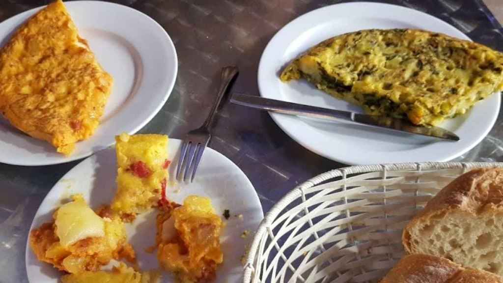 Distintas tortillas del Bar Brillante, Vigo.