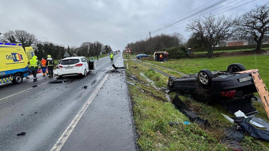 Imagen de la colisión en Curtis (A Coruña).