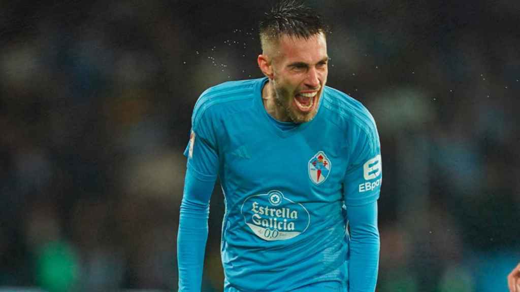 Mingueza celebra el gol de la victoria.