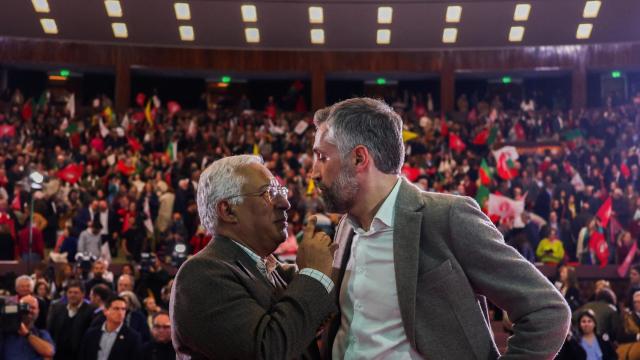 El primer ministro de Portugal, António Costa, en un mitin con Pedro Nuno Santos el martes en Lisboa.