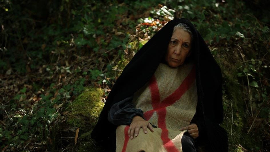 Representación de María con el sambenito (A Paixón de María Soliño)