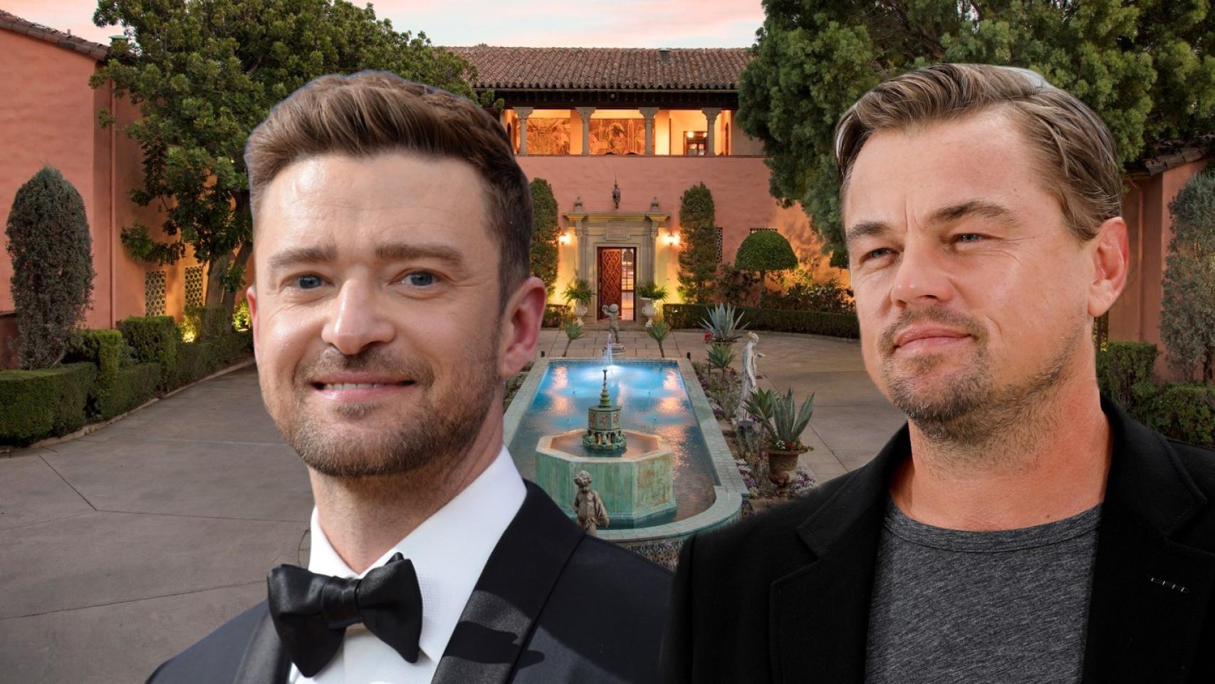 Justin Timberlake y Leonardo DiCaprio, en un fotomontaje de 'El Español' en la mansión 'El Padrino'.