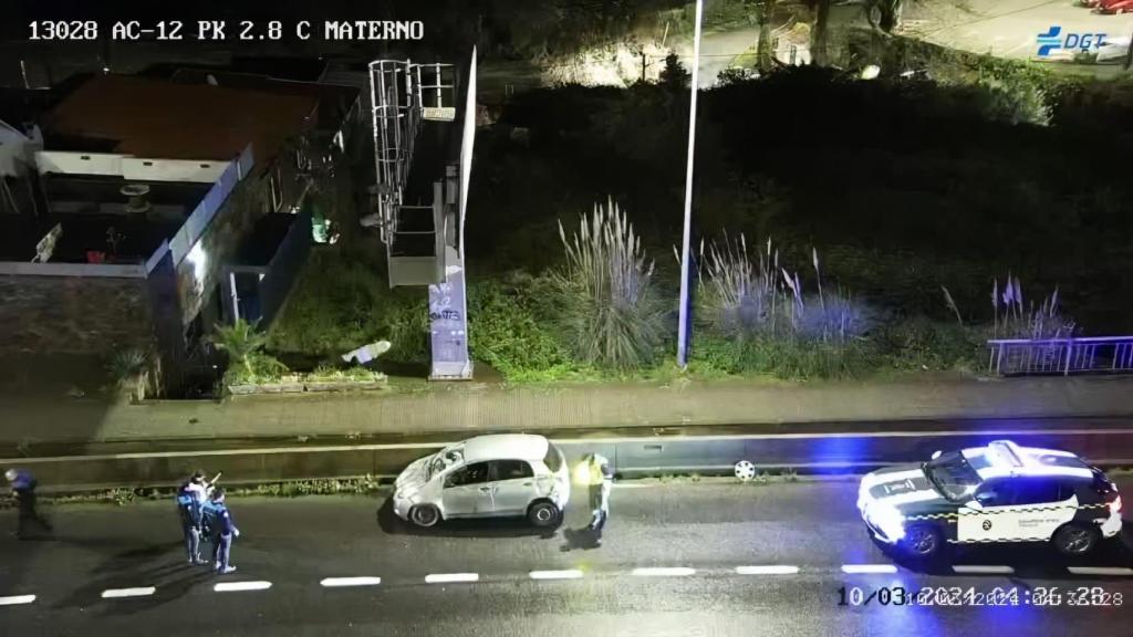 Accidente de esta madrugada en en A Pasaxe