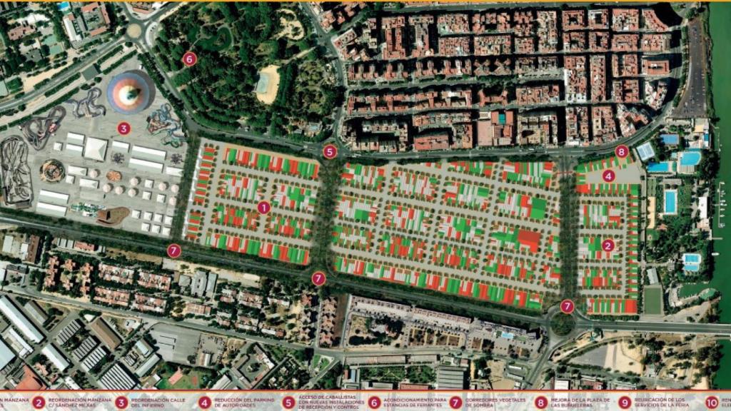 Plano de la feria reformada, que fue incluido en el programa electoral de José Luis Sanz.