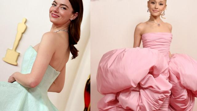 Los peinados de Oscar: el moño alto y el pelo liso con raya en medio