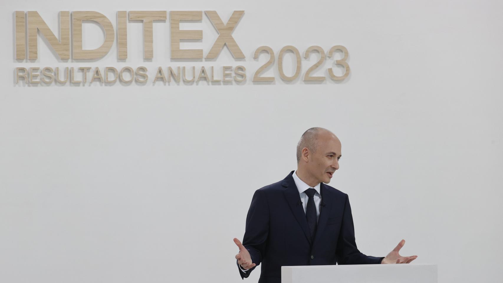 Óscar García Maceiras, consejero delegado de Inditex, en la presentación de resultados