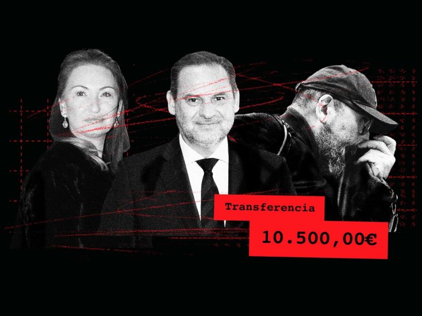 Carolina Perles, José Luis Ábalos y Koldo García en un fotomontaje.