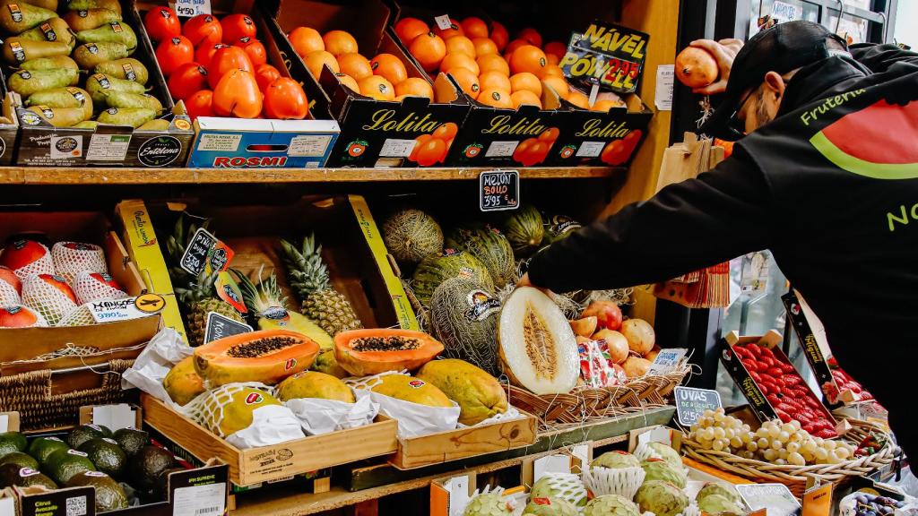 Melones en una frutería.