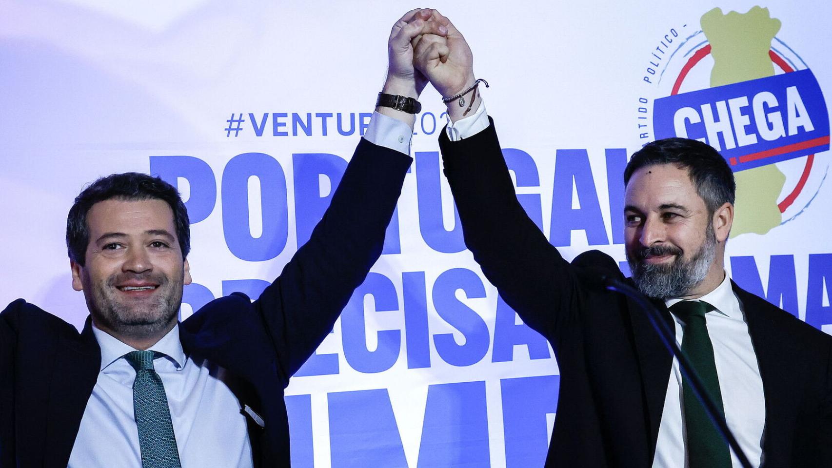 André Ventura y Santiago Abascal.
