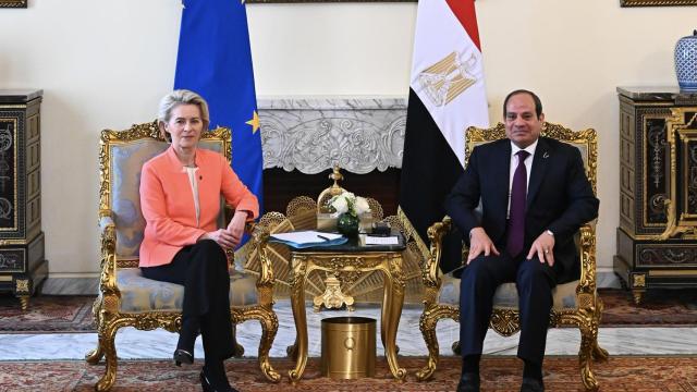 Ursula von der Leyen y Abdel Fatah al-Sisi.