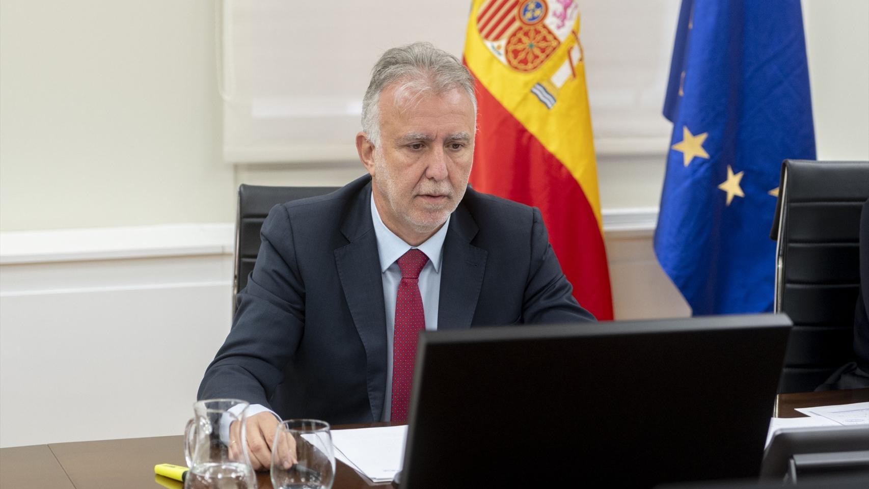 Ángel Víctor Torres, ministro de Política Territorial y Memoria Democrática y expresidente de Canarias, durante la Conferencia Sectorial de la Inmigración.