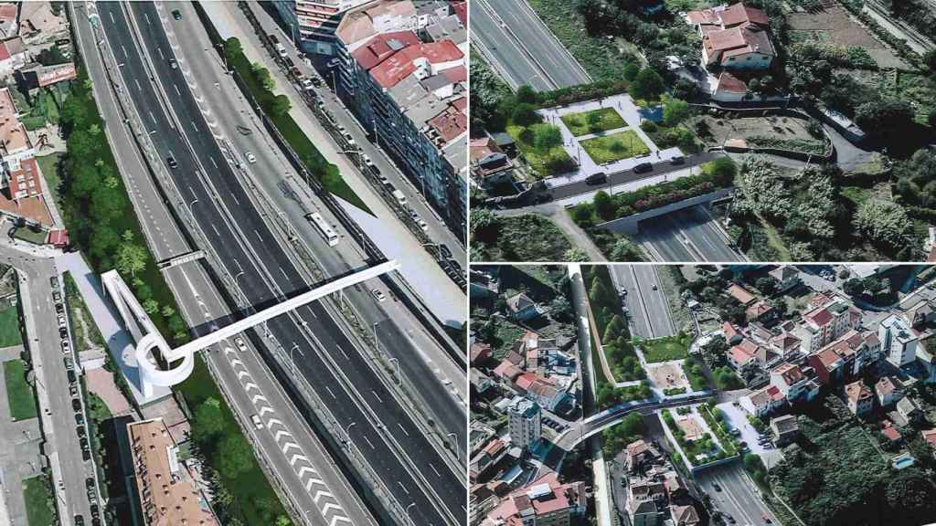 Infografías de la humanización de la AP-9 en su paso por Vigo.