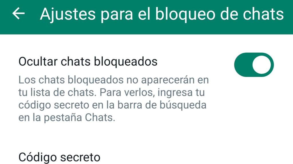 Imagen de la opción a activar en WhatsApp