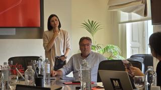 Bárbara Fernández,responsable de Insur Space en Mapfre, y Miguel Ángel Rodríguez, director de innovación. Foto: Julio MIravalls.