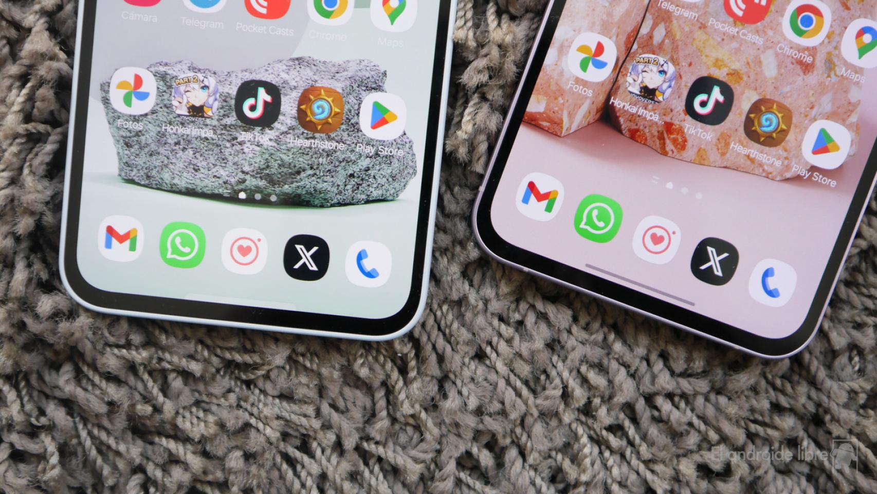 Aplicaciones de Google en dos móviles