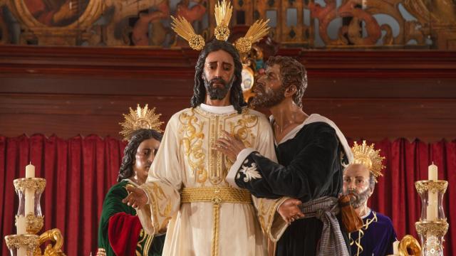 Jesús de la Redención en el Beso de Judas a la espera de su salida procesional del Lunes Santo.
