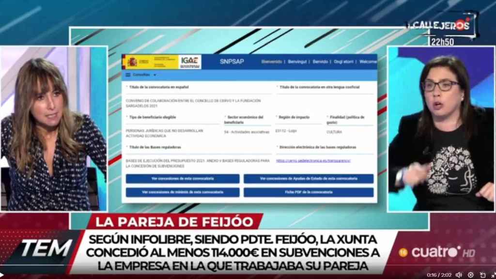 Intervención de Ana Pardo de Vera y Ana Vázquez en el programa de Cuatro.