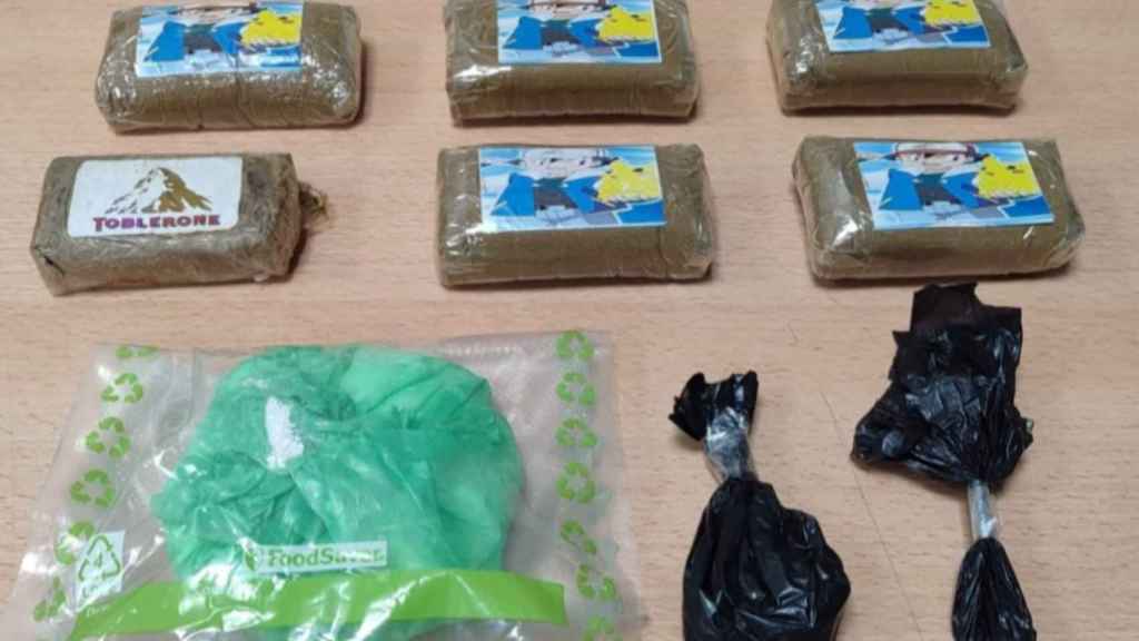 Dosis de cocaína y hachís incautadas.