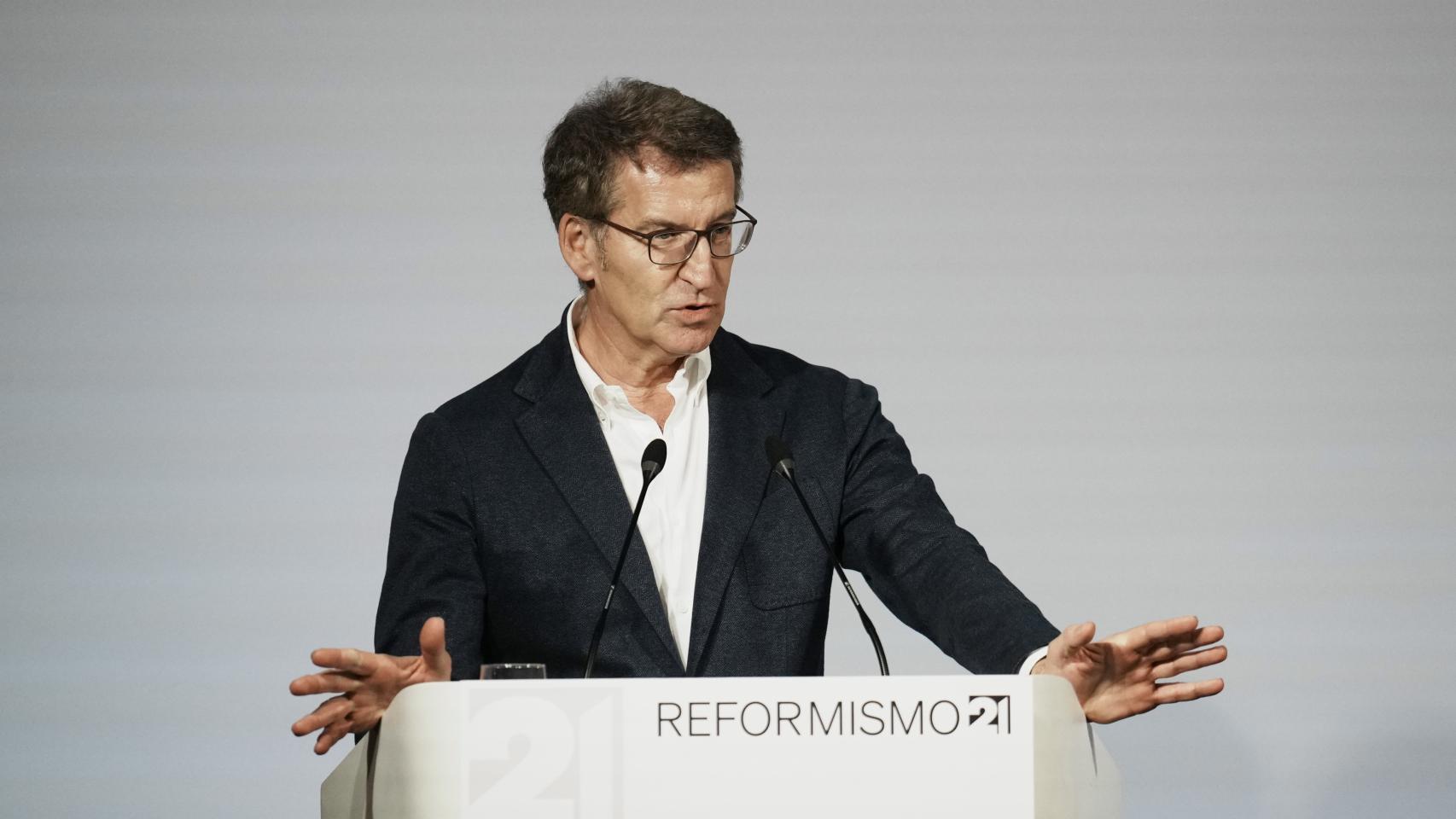 Alberto Núñez Feijóo, este viernes en un acto en Bilbao.