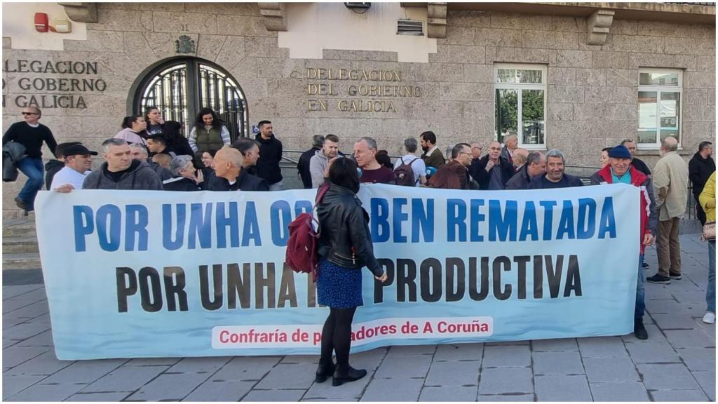 Concentración de los mariscadores este viernes