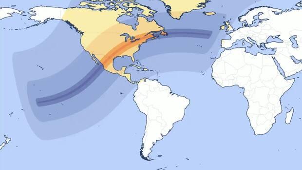 Parte del mundo donde se verá el eclipse (imagen: Vandal)