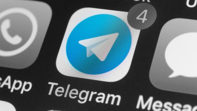 La aplicación de telegram en un móvil.