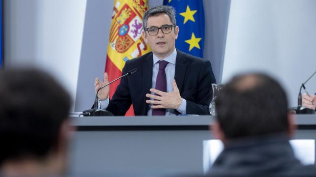 El ministro de la Presidencia, Justicia y Relaciones con las Cortes, Félix Bolaños, este martes en rueda de prensa.