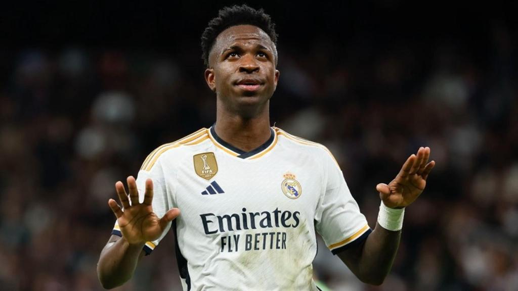 Vinícius Jr durante un partido del Real Madrid.