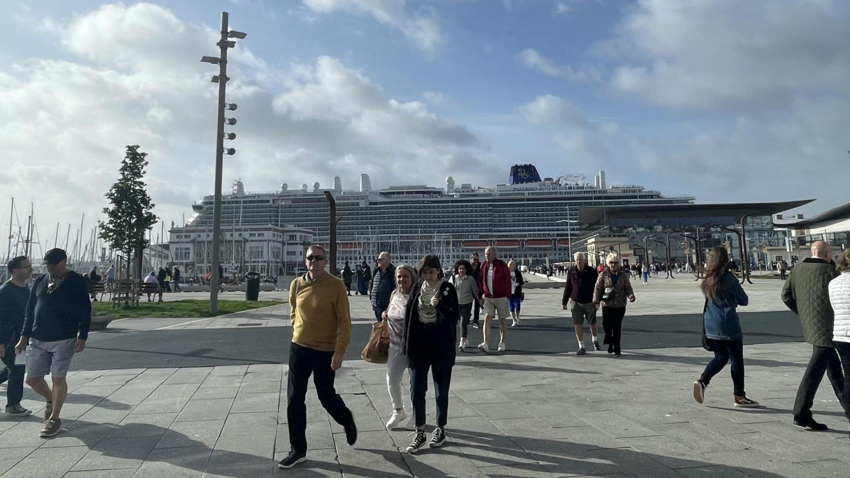 Turistas en A Coruña.