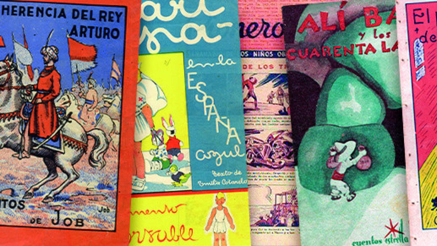 Portadas de cuentos infantiles de la época.