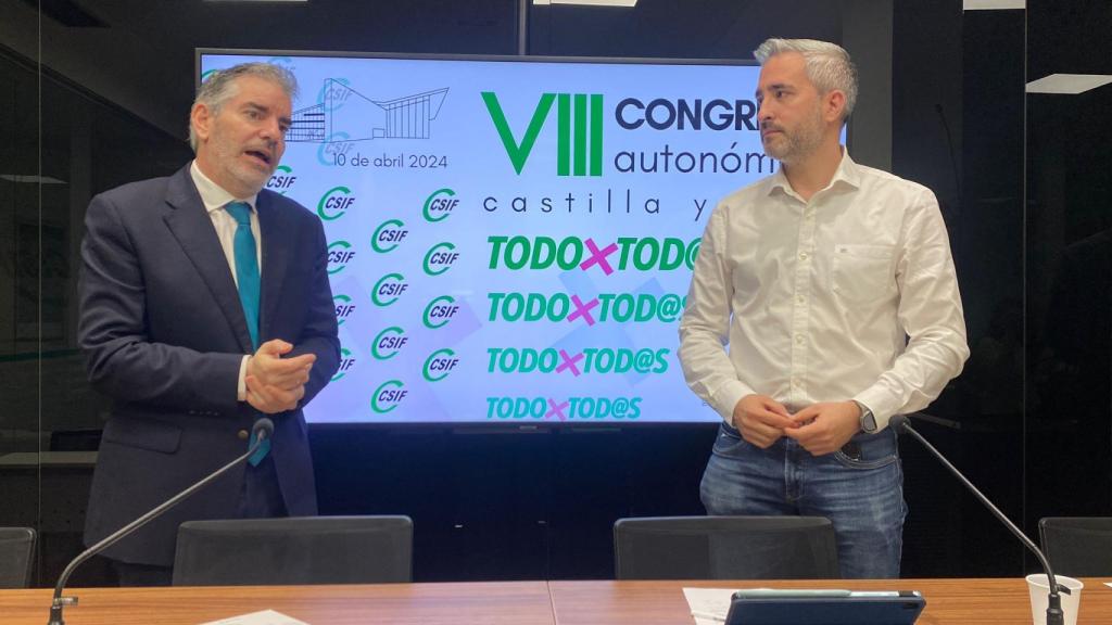 El presidente autonómico de CSIF en Castilla y León, Benjamín Castro; y secretario de Relaciones Institucionales y Comunicación, Rodrigo Molledo.