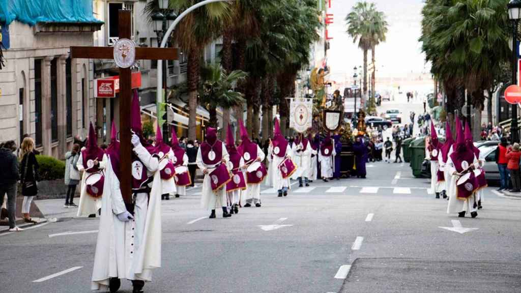 Procesión de Ntro. P. Jesús del Silencio, durante el Jueves Santo en Vigo, en 2022.