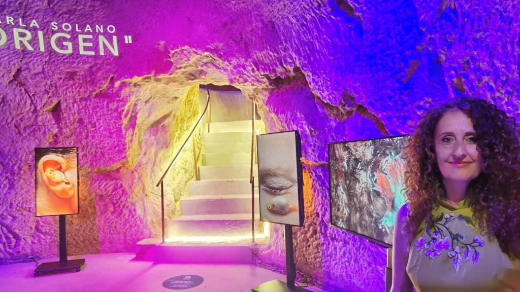 La artista Karla Solano en la presentación de su muestra en el Museo de Aguas.