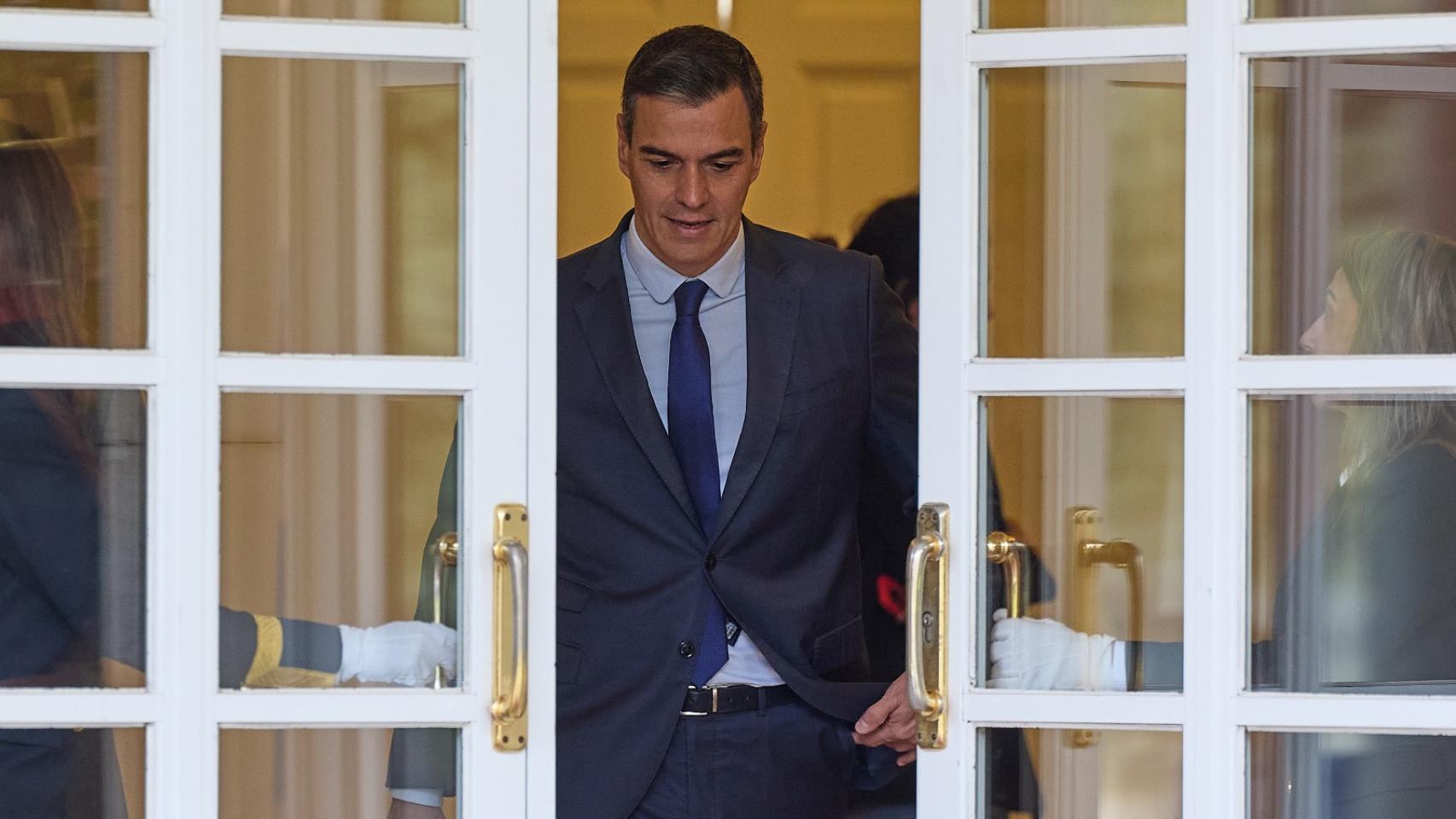 Pedro Sánchez, en las dependencias del palacio de la Moncloa.