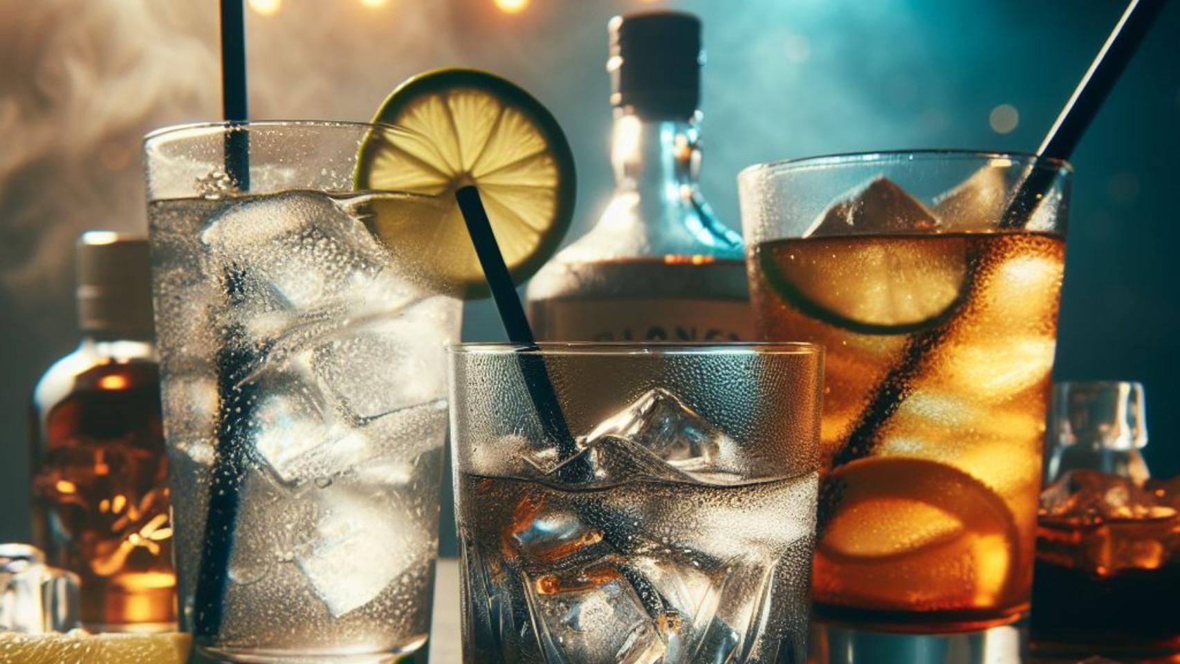 Varios combinados con alcohol en una mesa